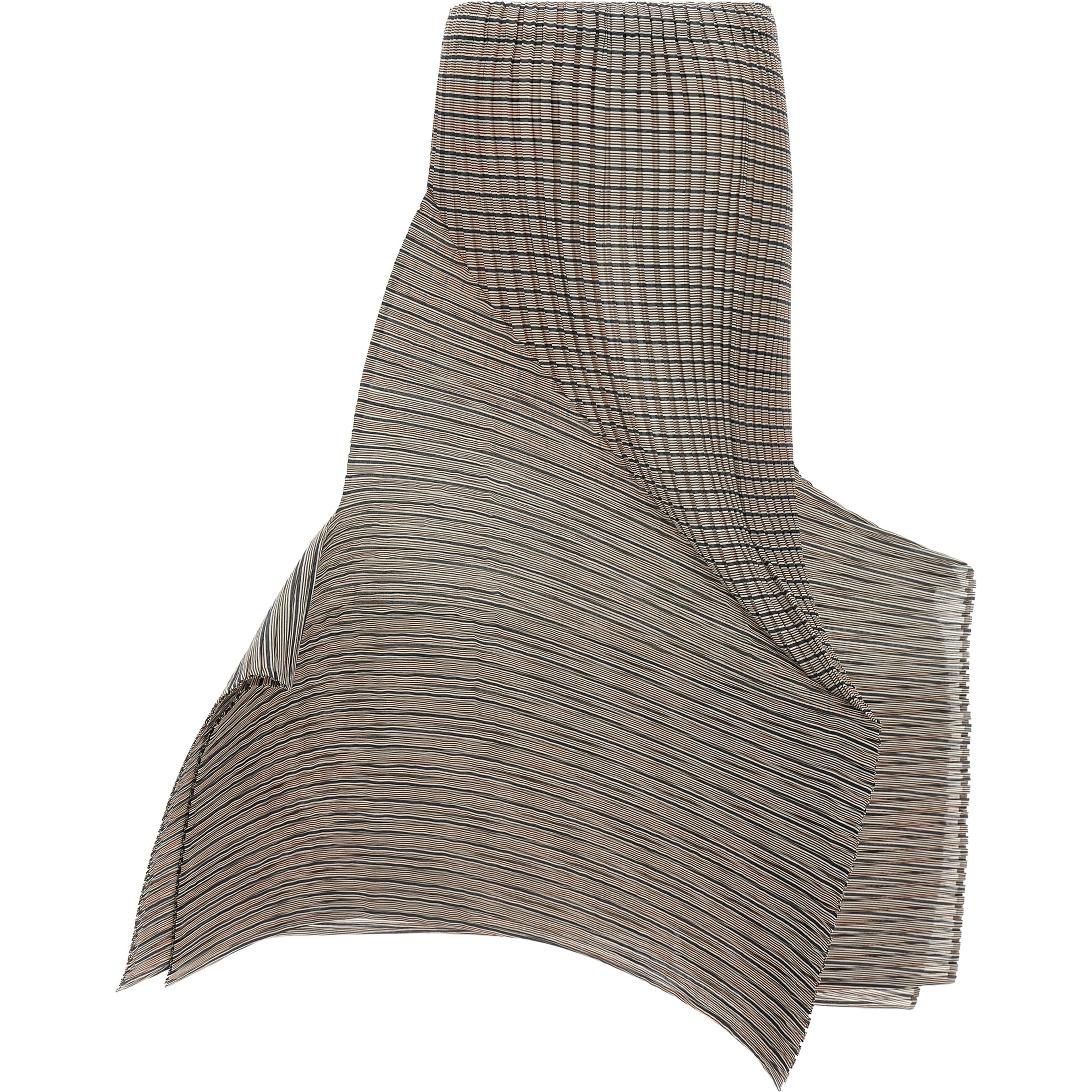 Brown Polyester Mini Skirt