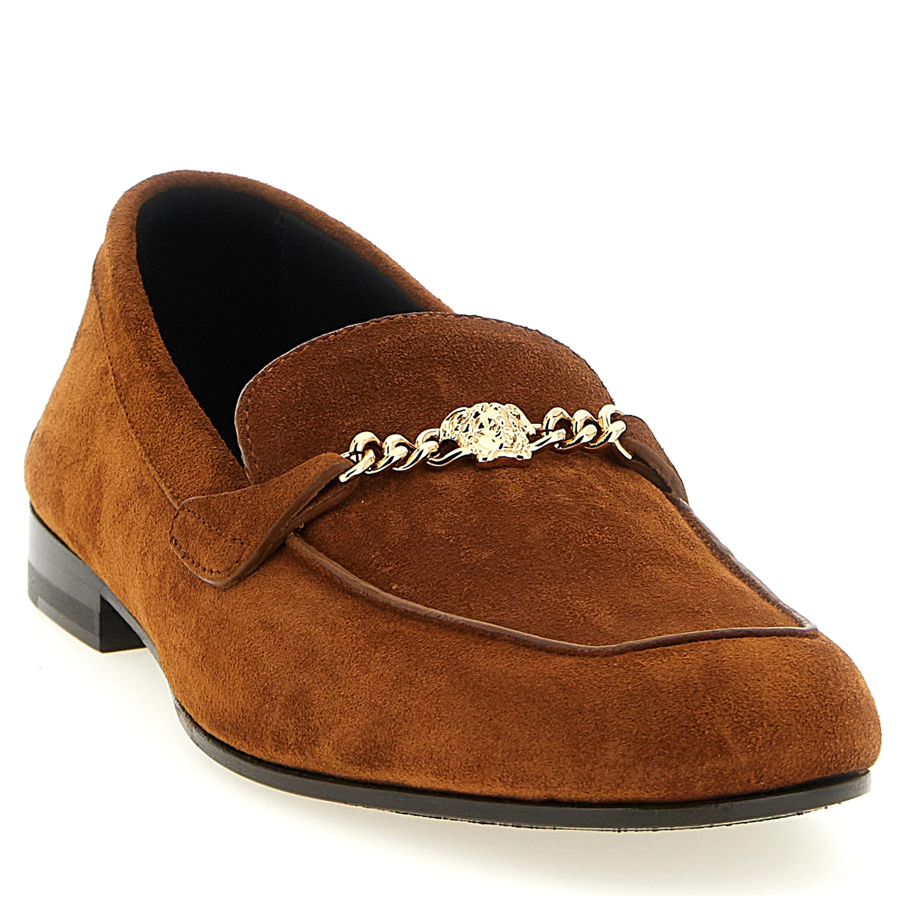 Brown Calfskin Slip-On Loafers