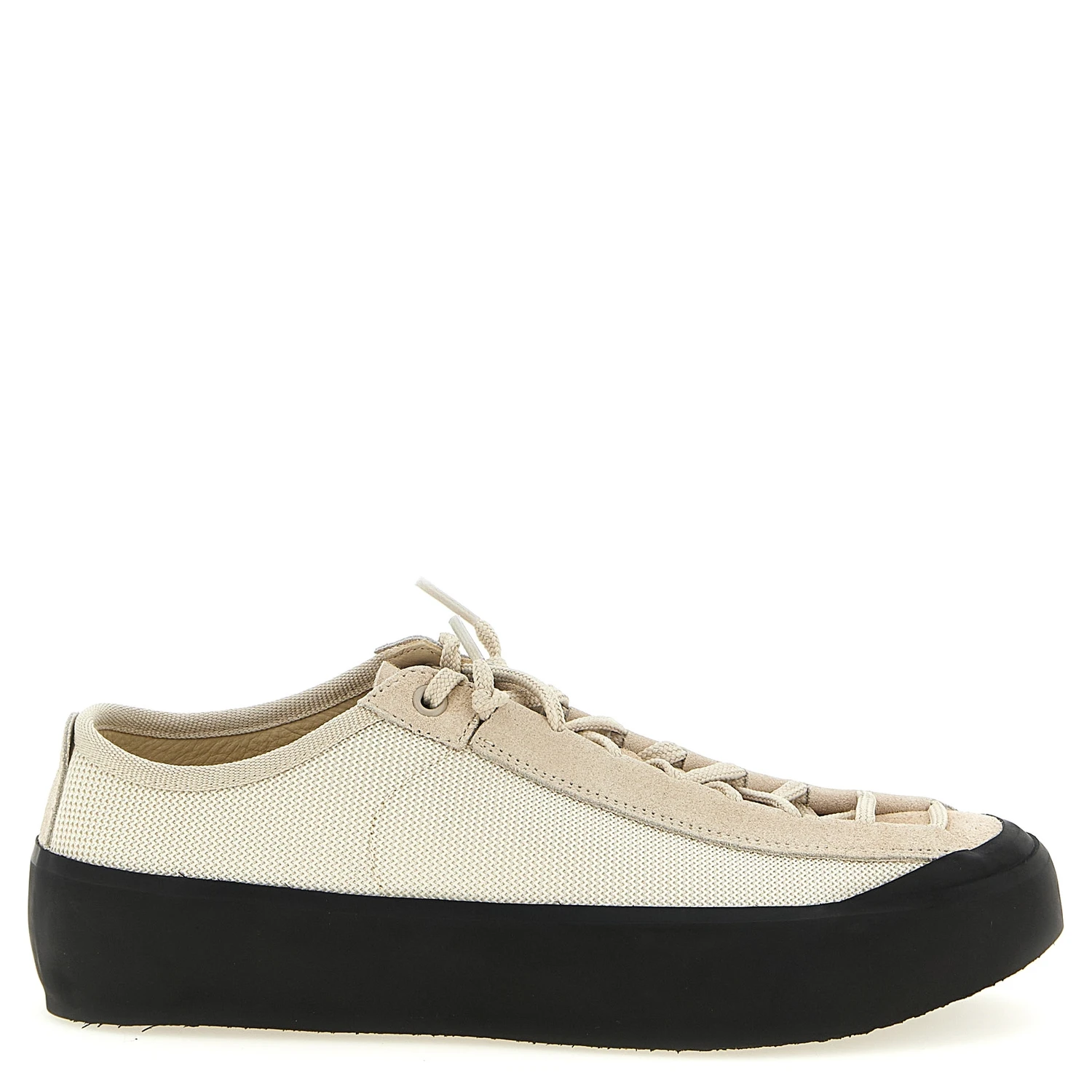 Beige Calfskin Low Top Sneakers