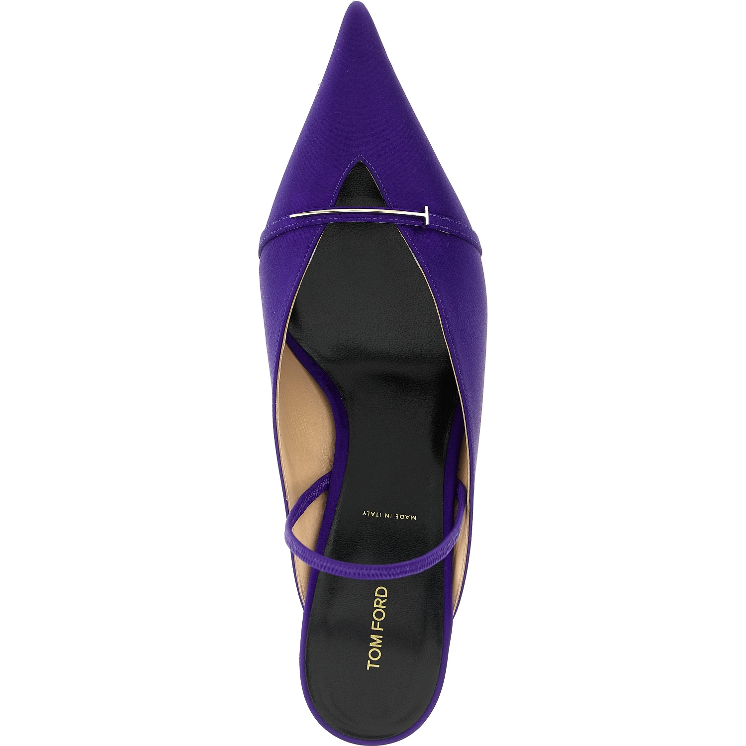 Purple Viscose Mid Heel Pumps