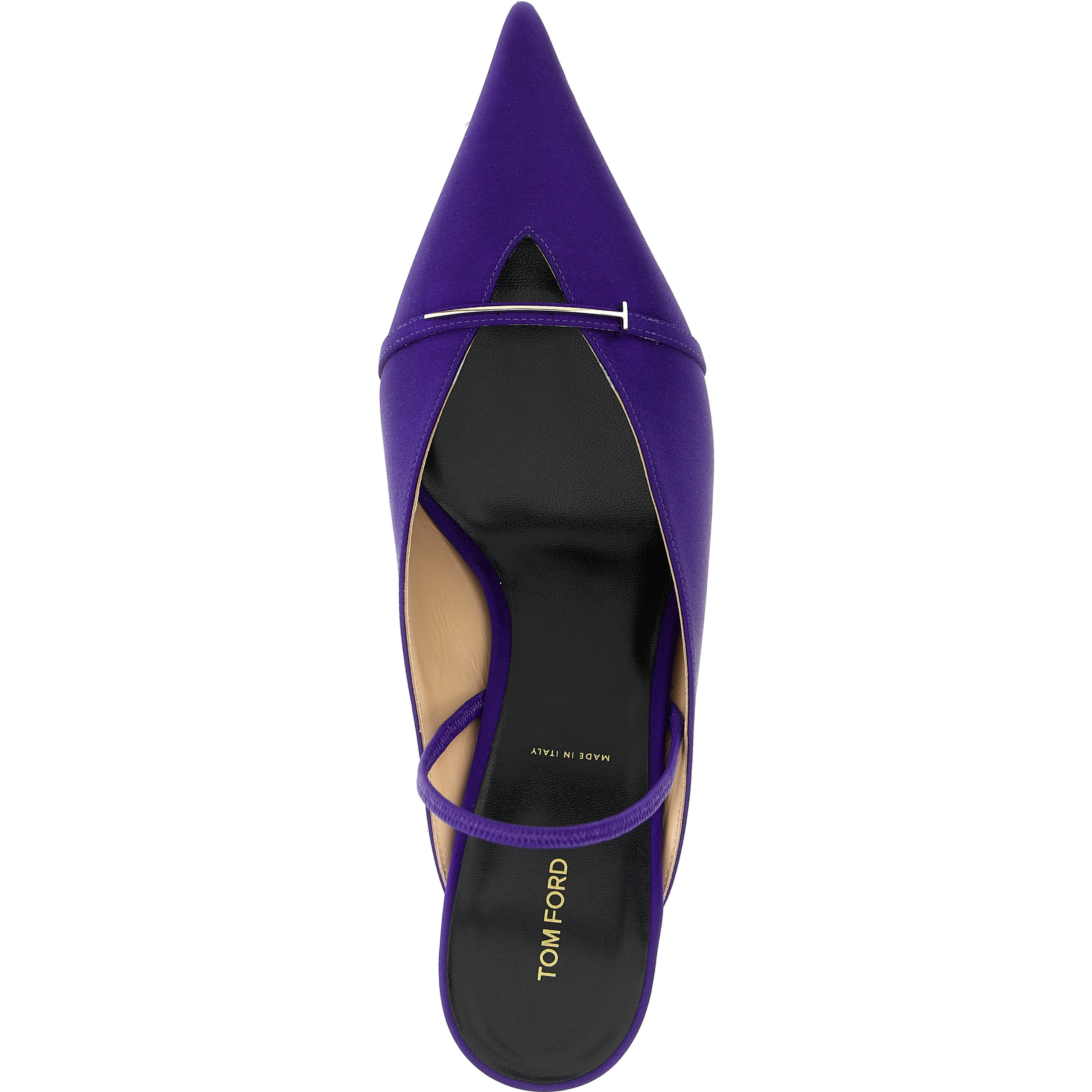 Purple Viscose Mid Heel Pumps