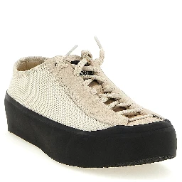 Beige Calfskin Low Top Sneakers