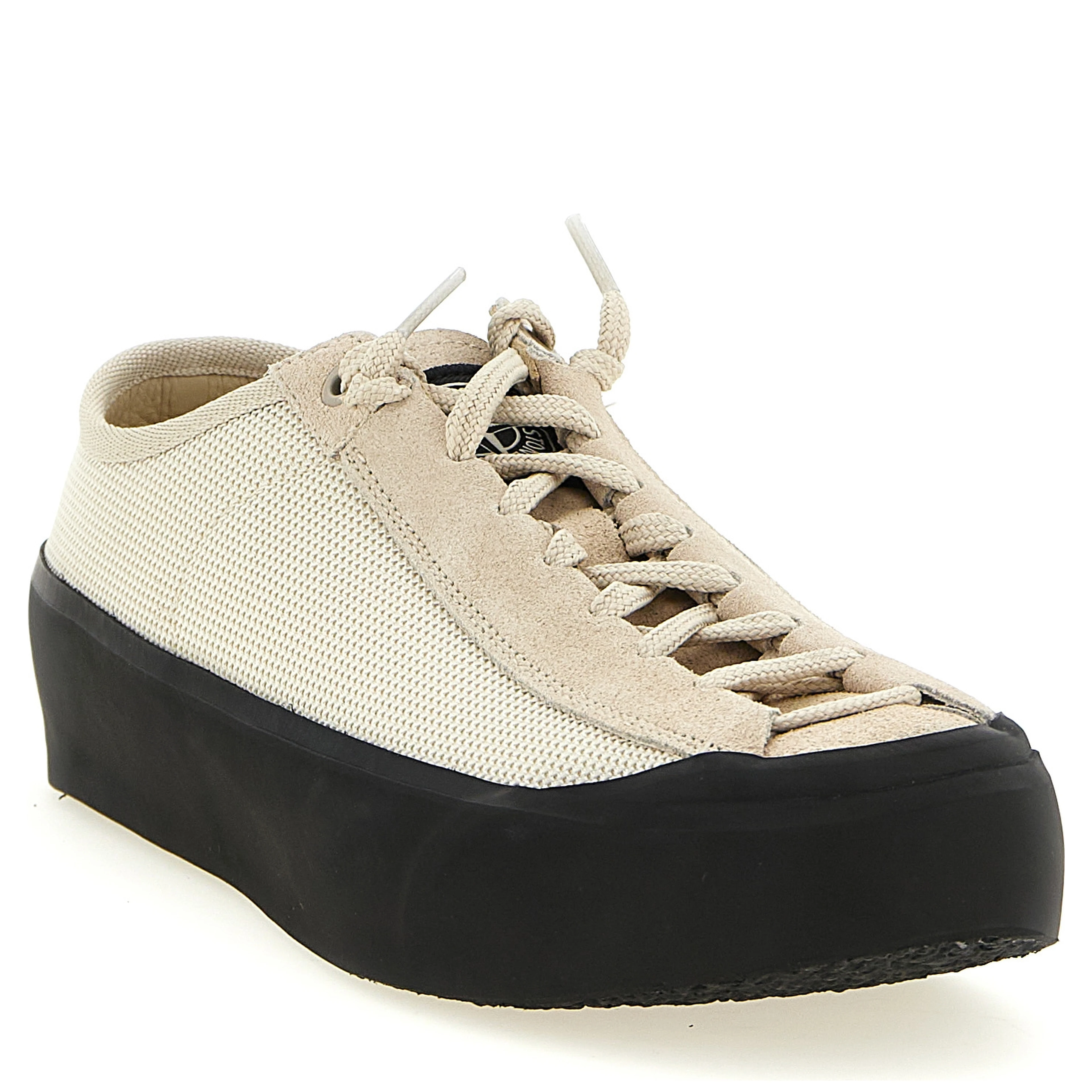 Beige Calfskin Low Top Sneakers
