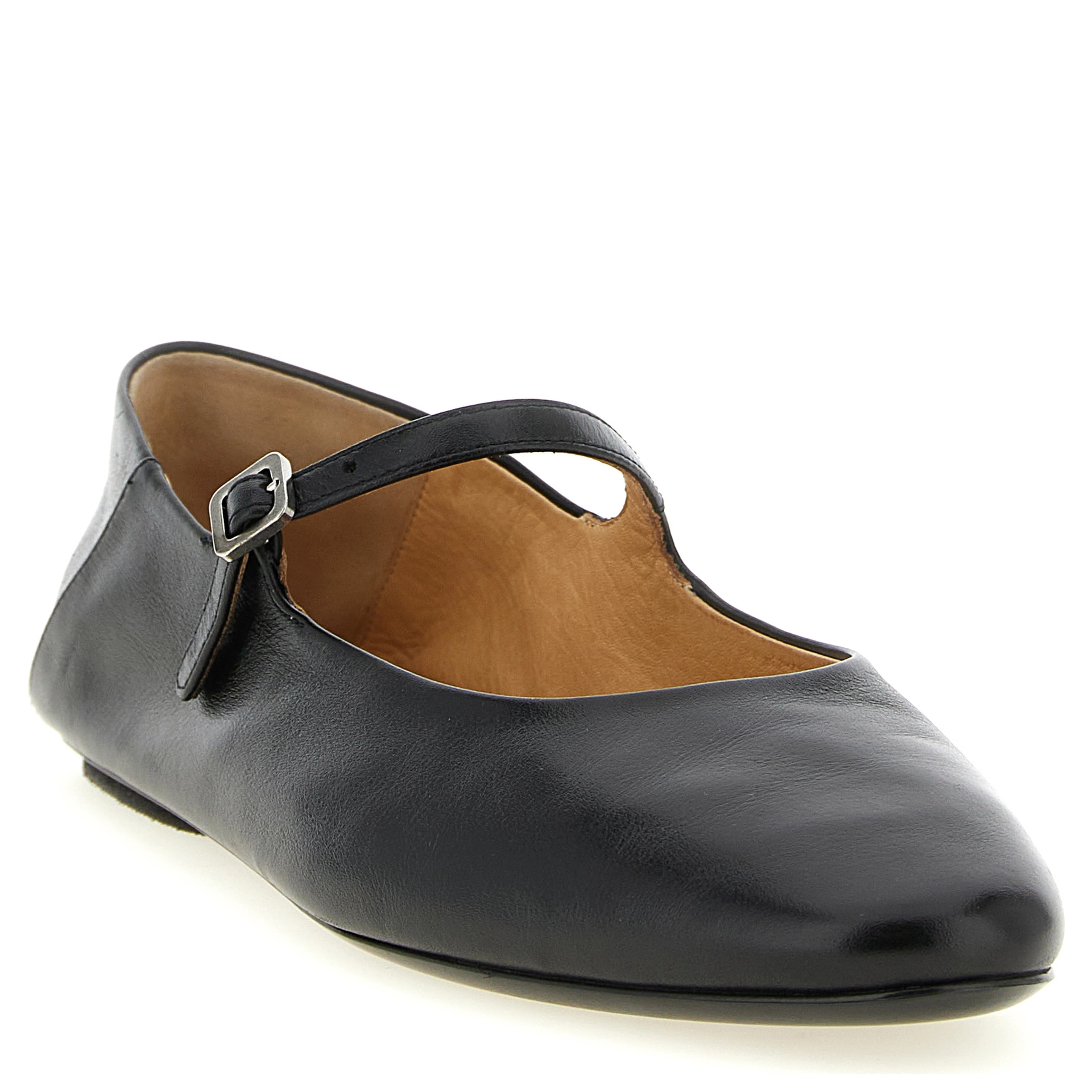 Black Calfskin Ballet Flats