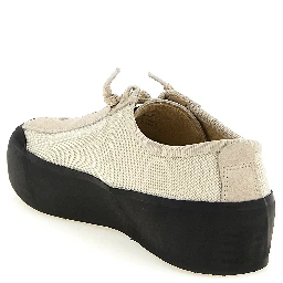 Beige Calfskin Low Top Sneakers