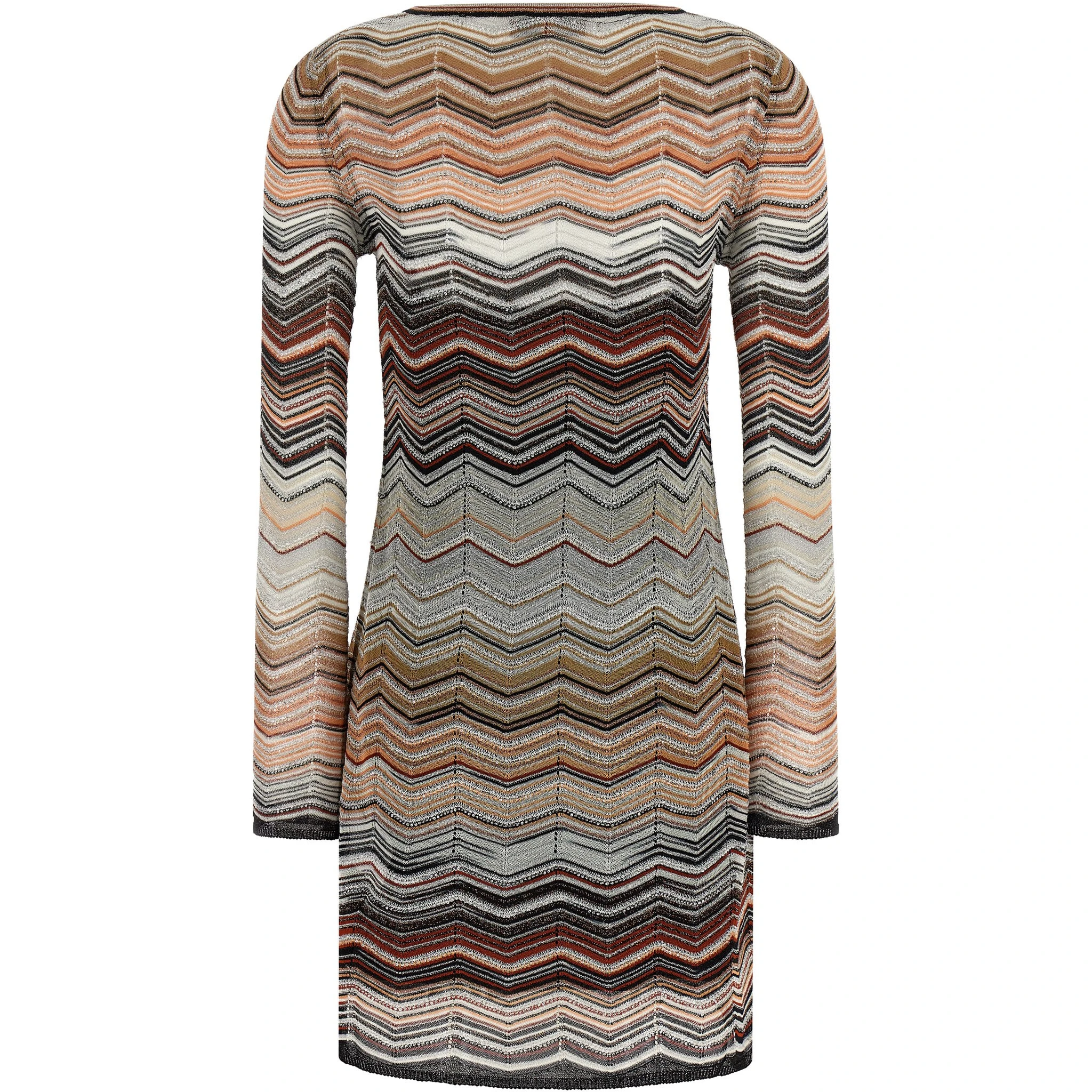 Brown Viscose Short Dress