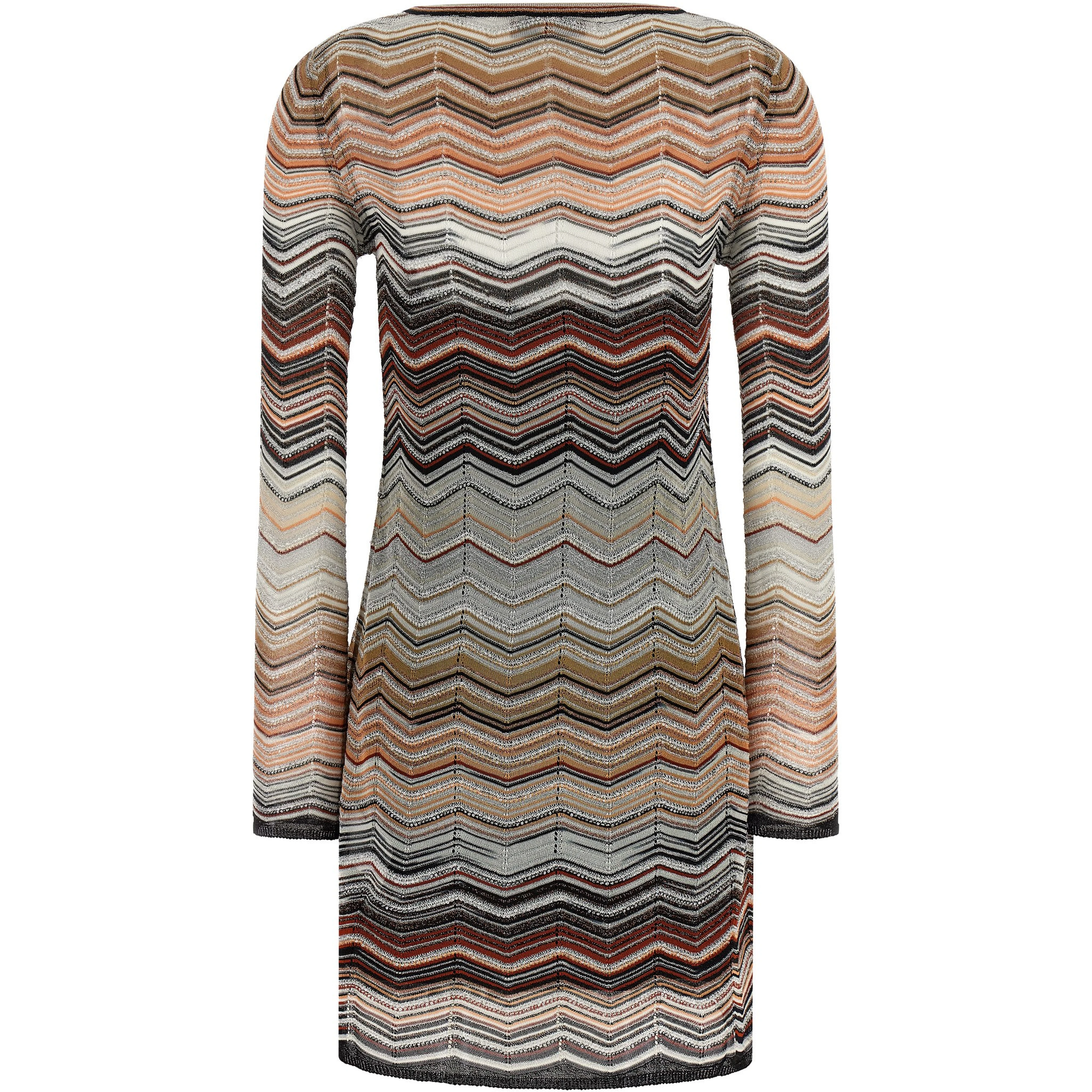 Brown Viscose Short Dress