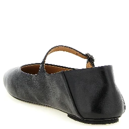 Black Calfskin Ballet Flats