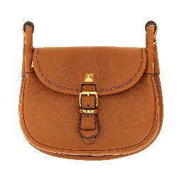 Brown Calfskin Shoulder Bag