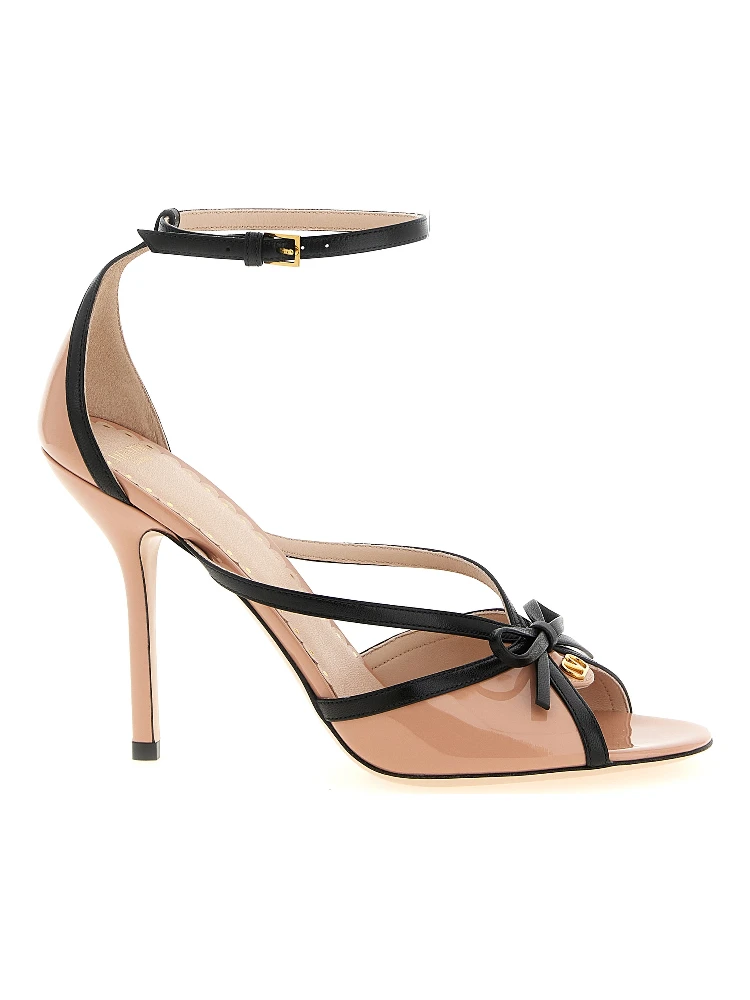 Multicolor Calfskin Stiletto Heel Sandals