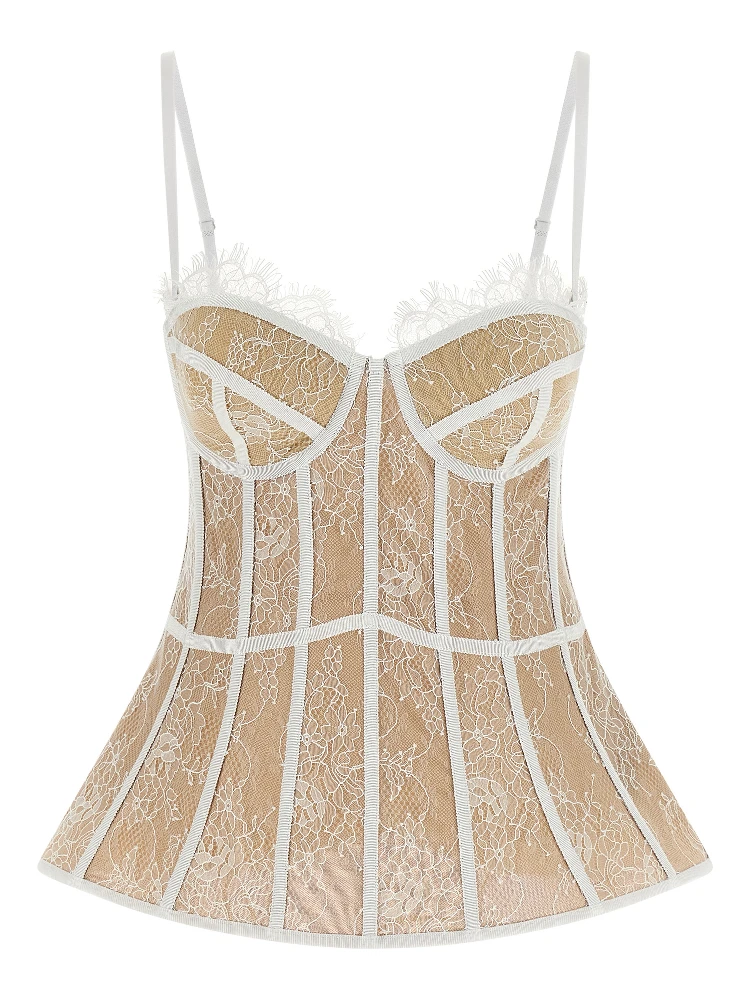 White Polyamide Tank Tops