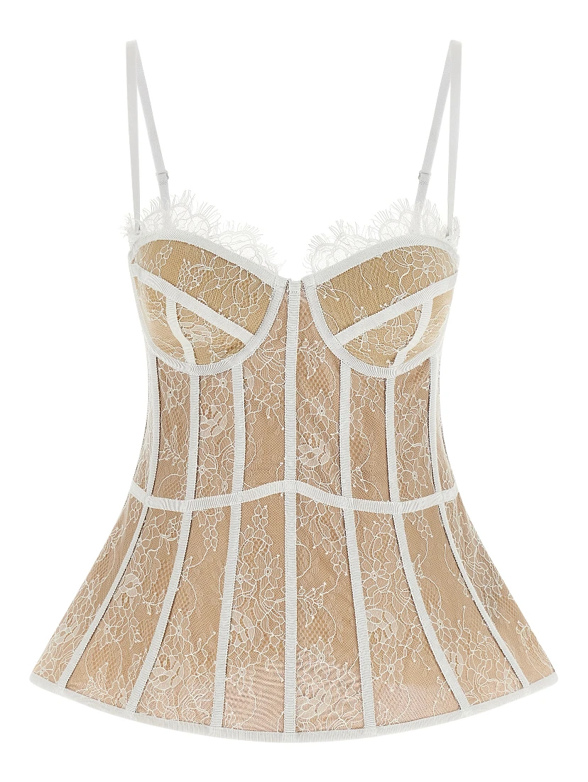 White Polyamide Tank Tops