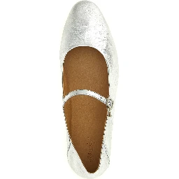 Silver Calfskin Ballet Flats