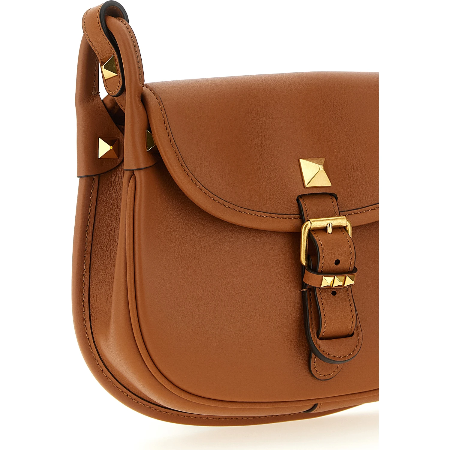 Brown Calfskin Shoulder Bag