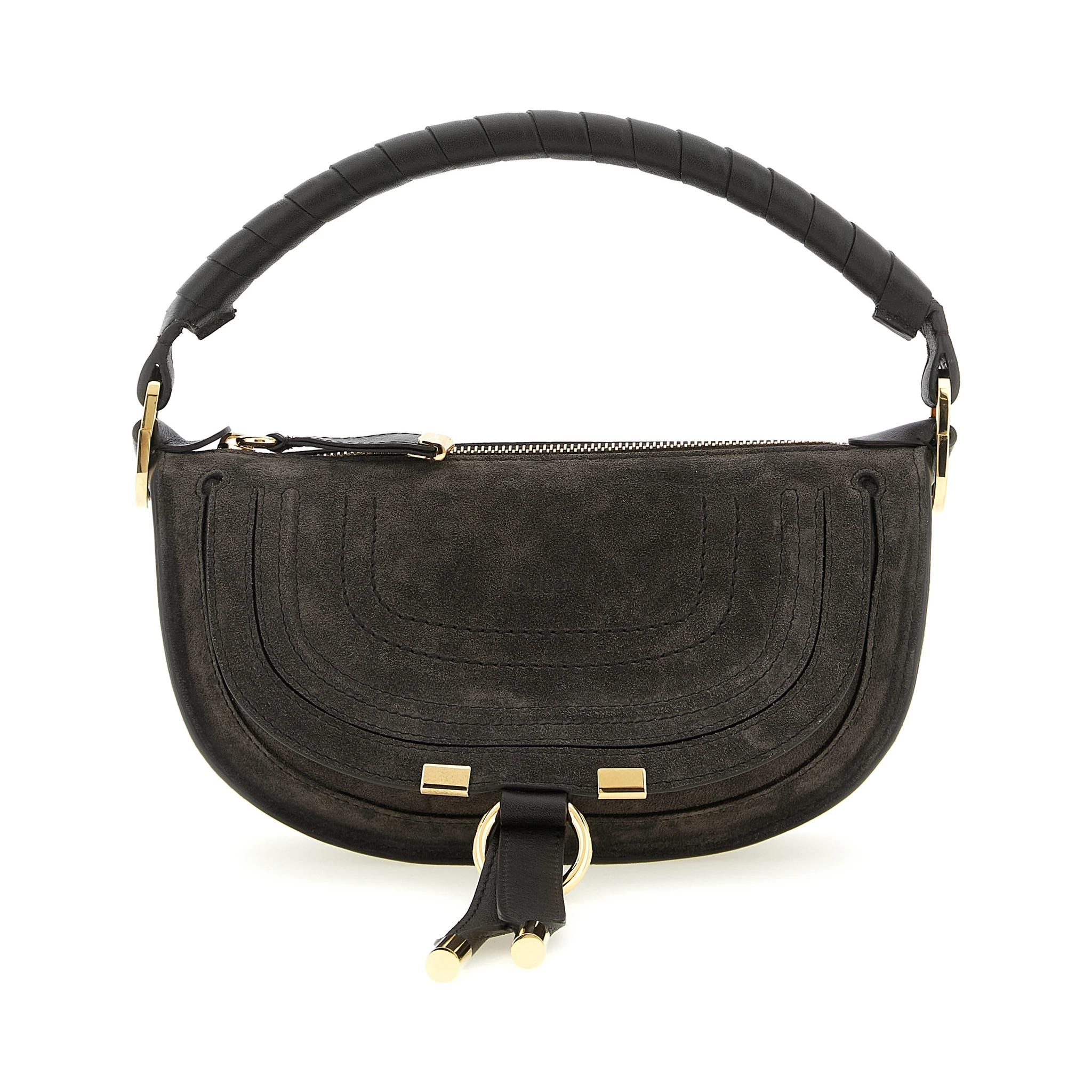 Brown Calfskin Shoulder Bag