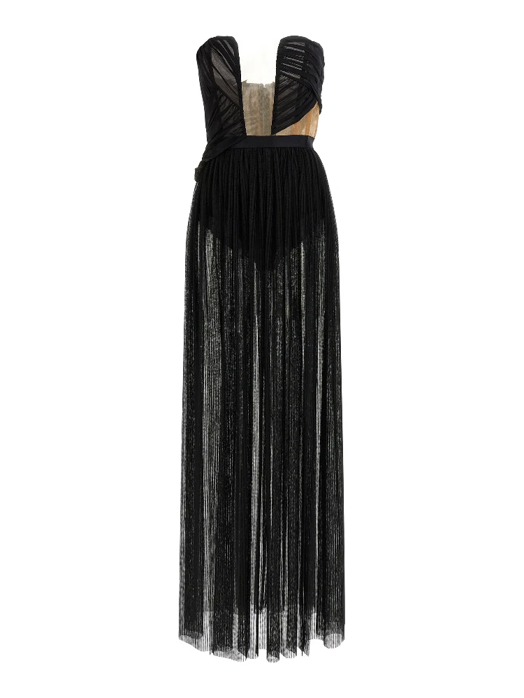 Black Viscose Long Dress