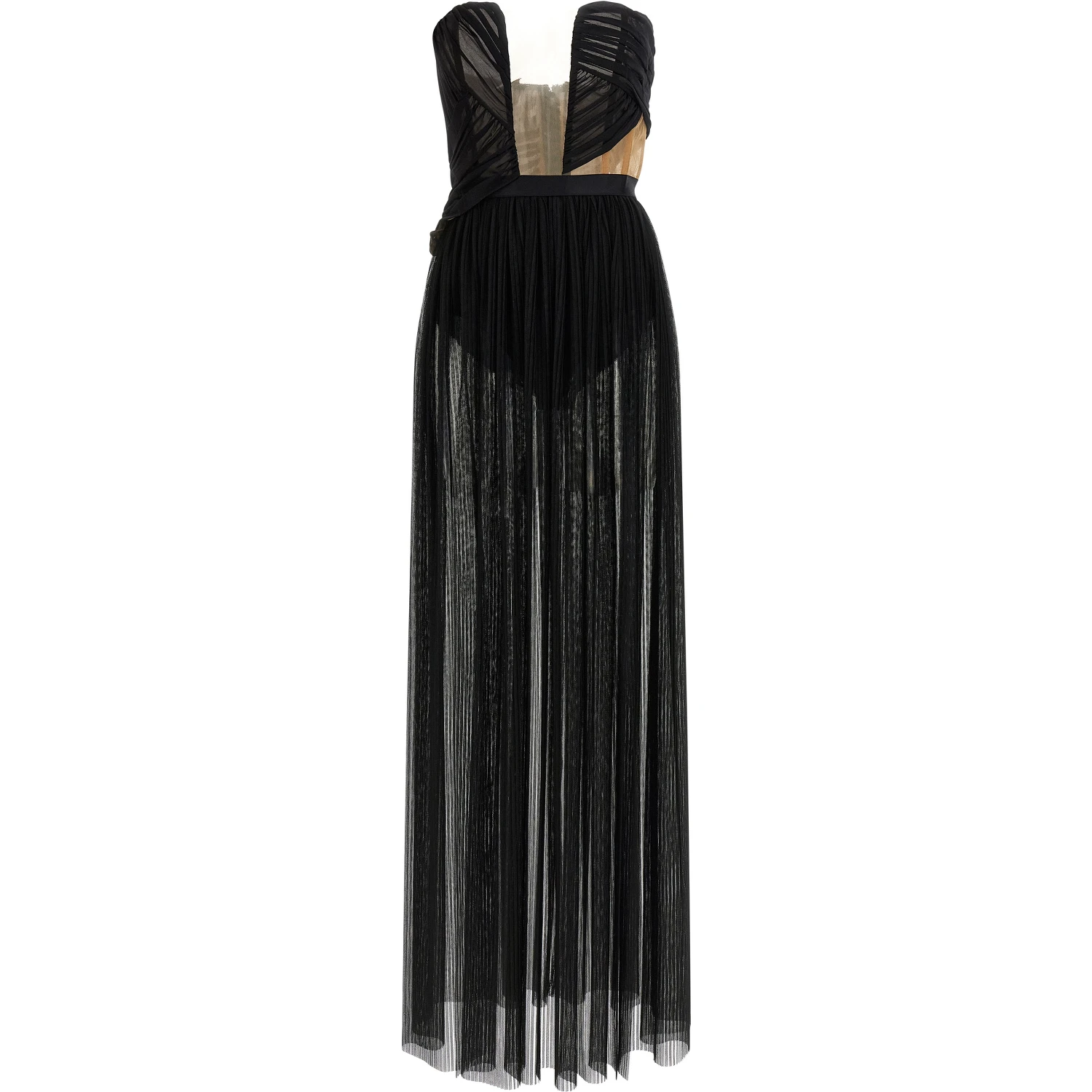 Black Viscose Long Dress