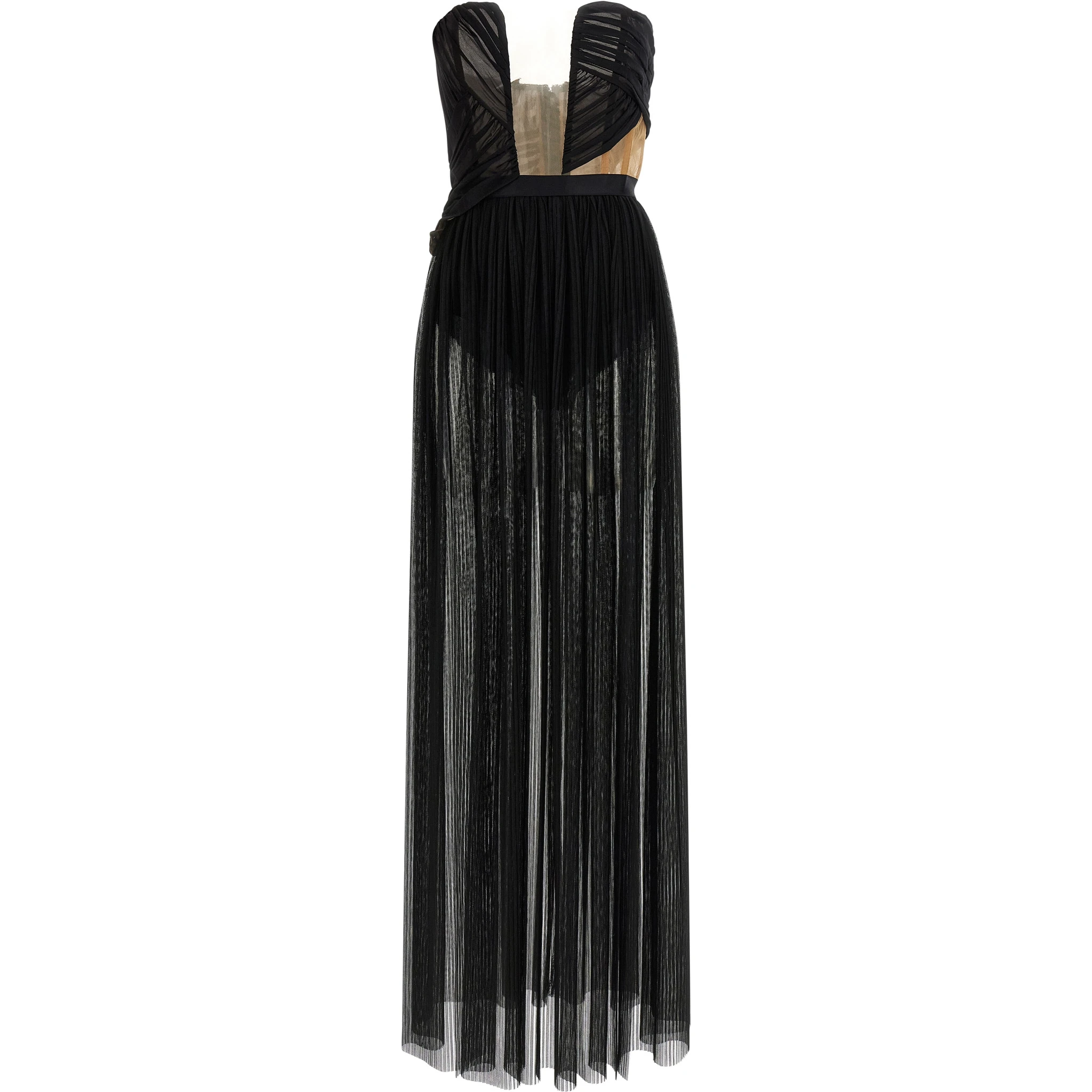 Black Viscose Long Dress