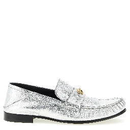 Silver Lamb Leather Slip-On Loafers