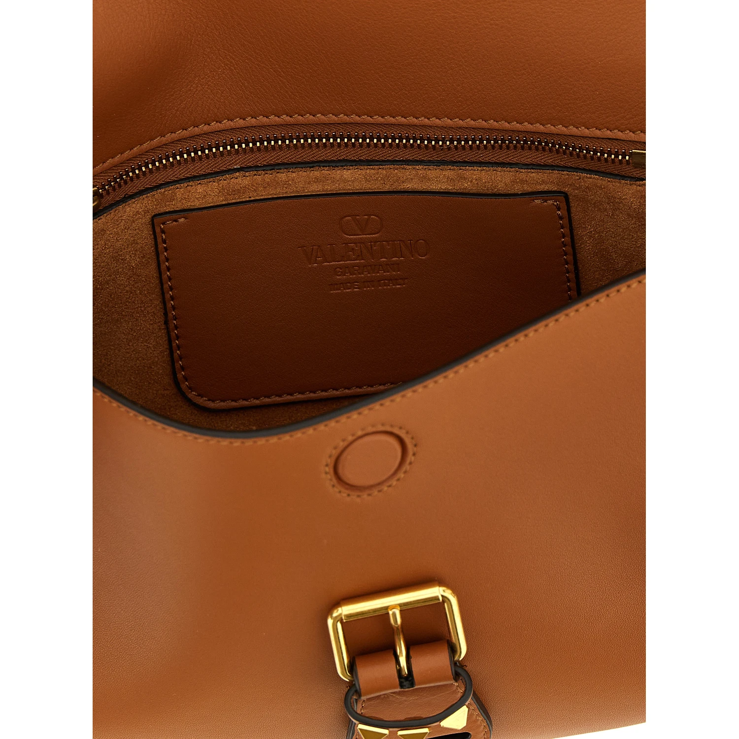 Brown Calfskin Shoulder Bag
