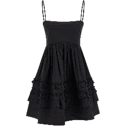 Black Cotton Short Dress