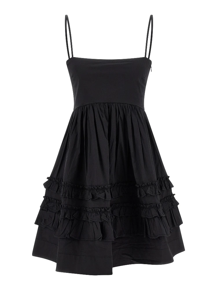 Black Cotton Short Dress