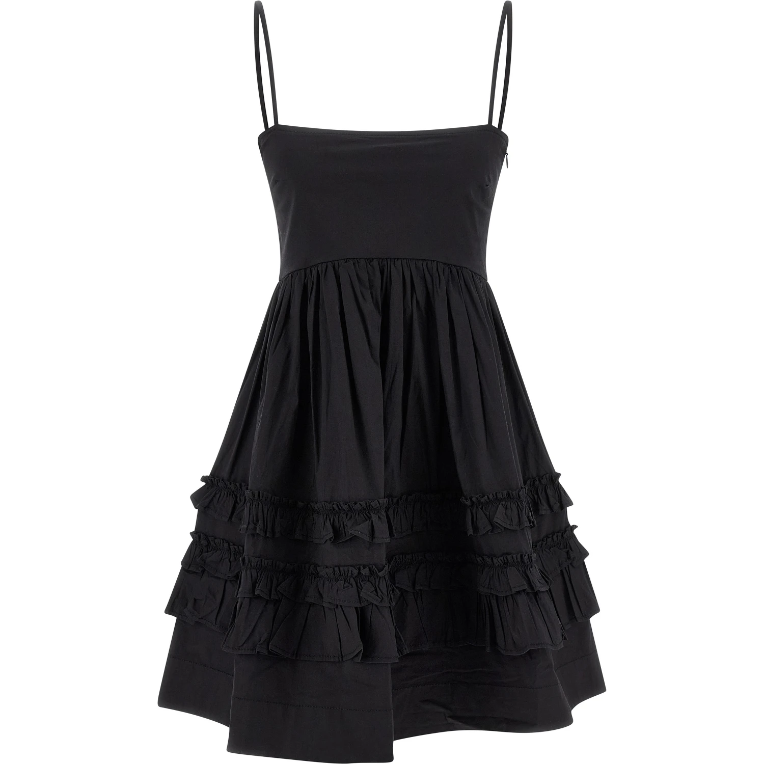 Black Cotton Short Dress