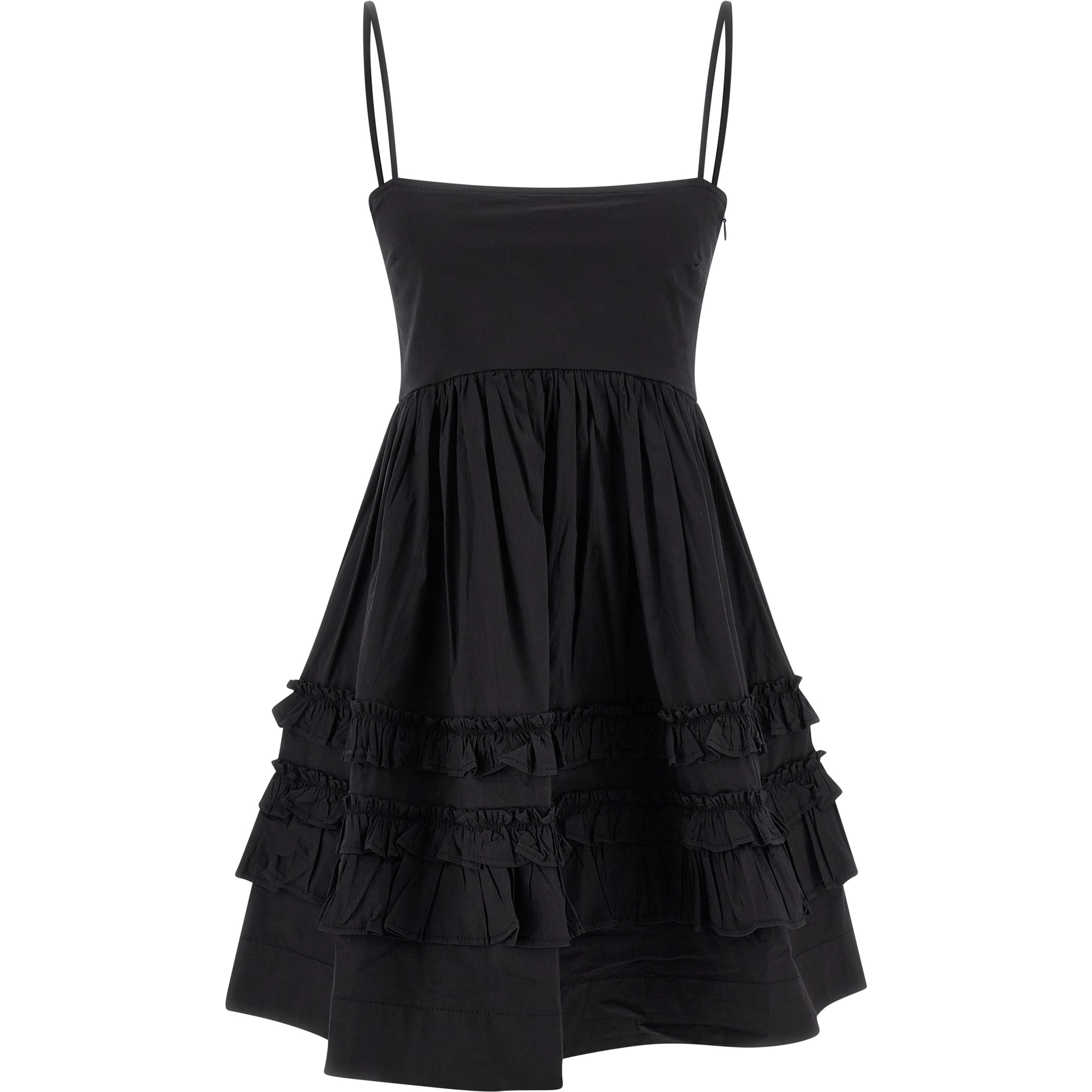 Black Cotton Short Dress