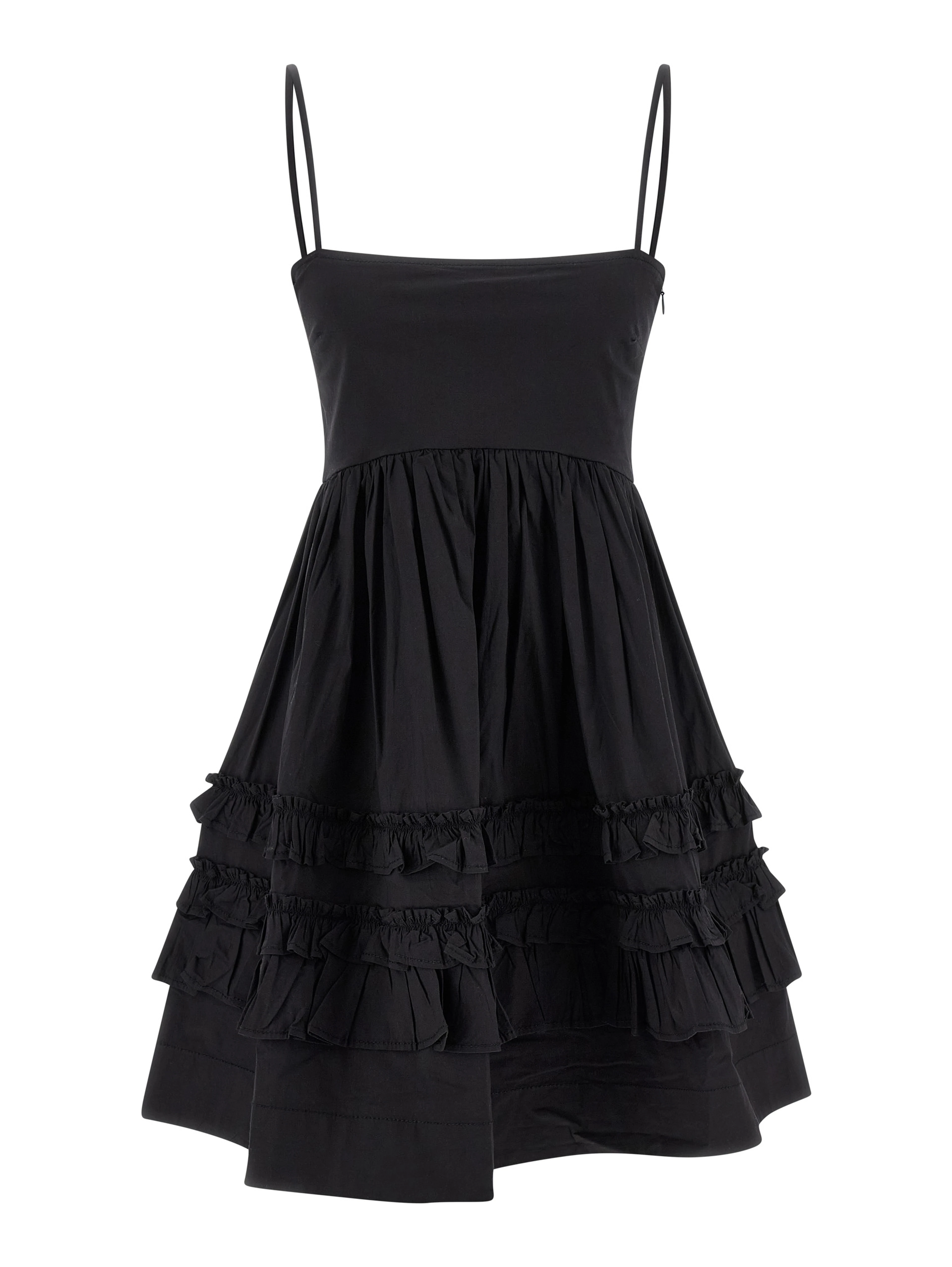 Black Cotton Short Dress