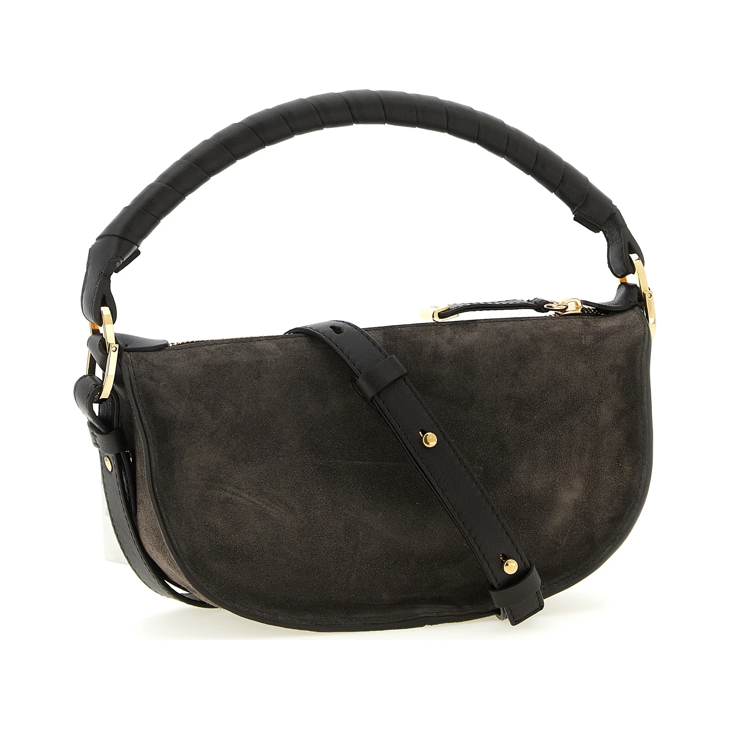Brown Calfskin Shoulder Bag