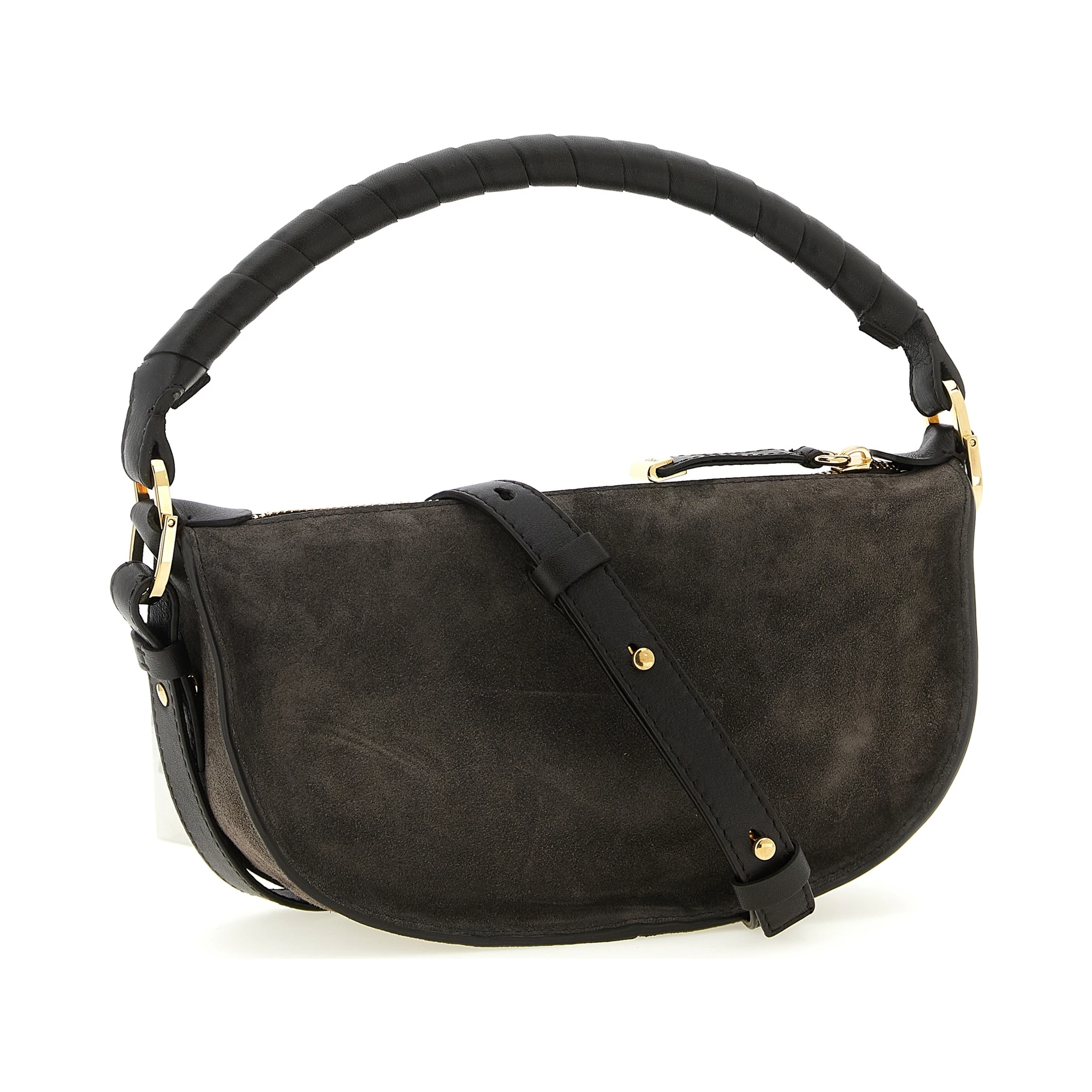 Brown Calfskin Shoulder Bag