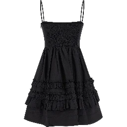 Black Cotton Short Dress