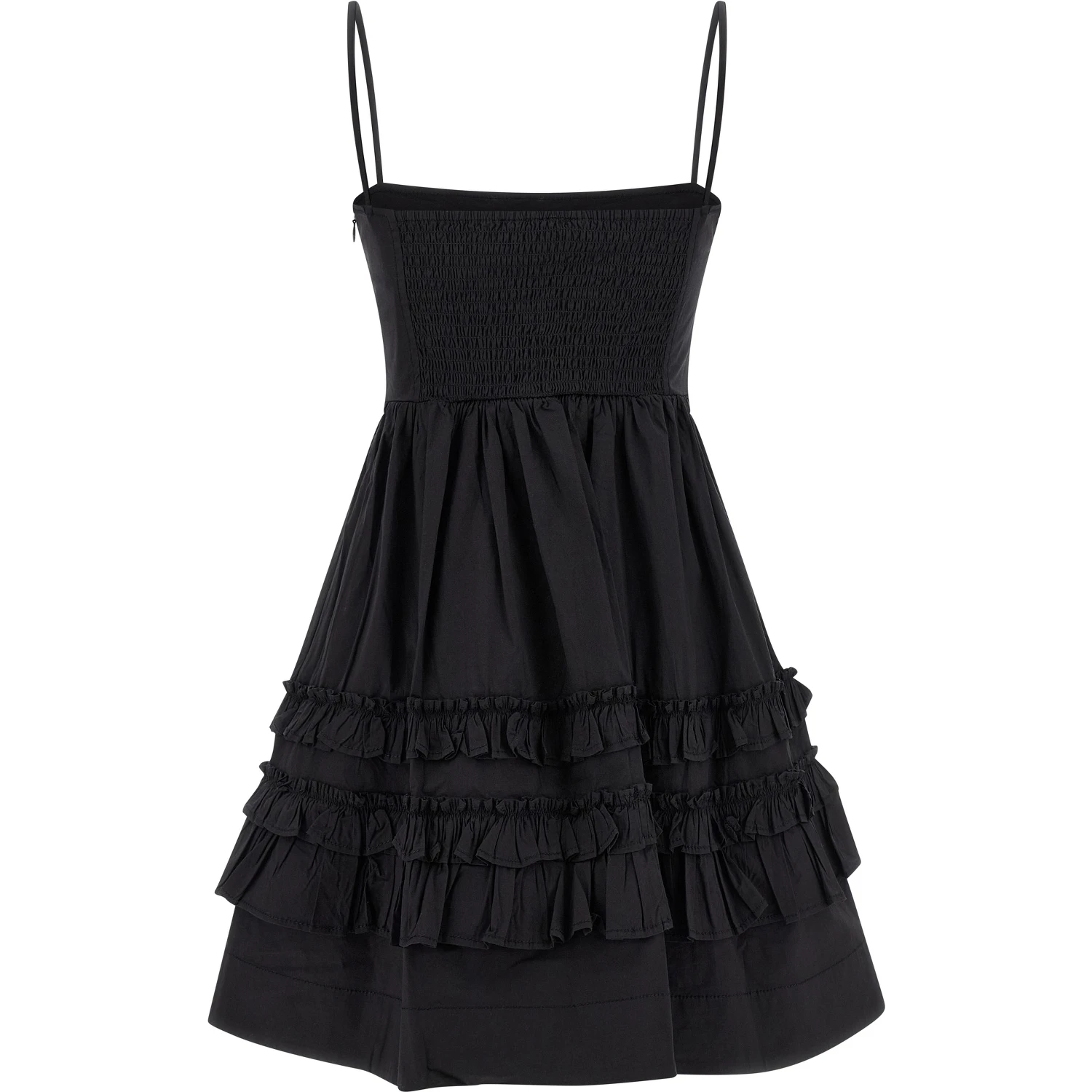 Black Cotton Short Dress