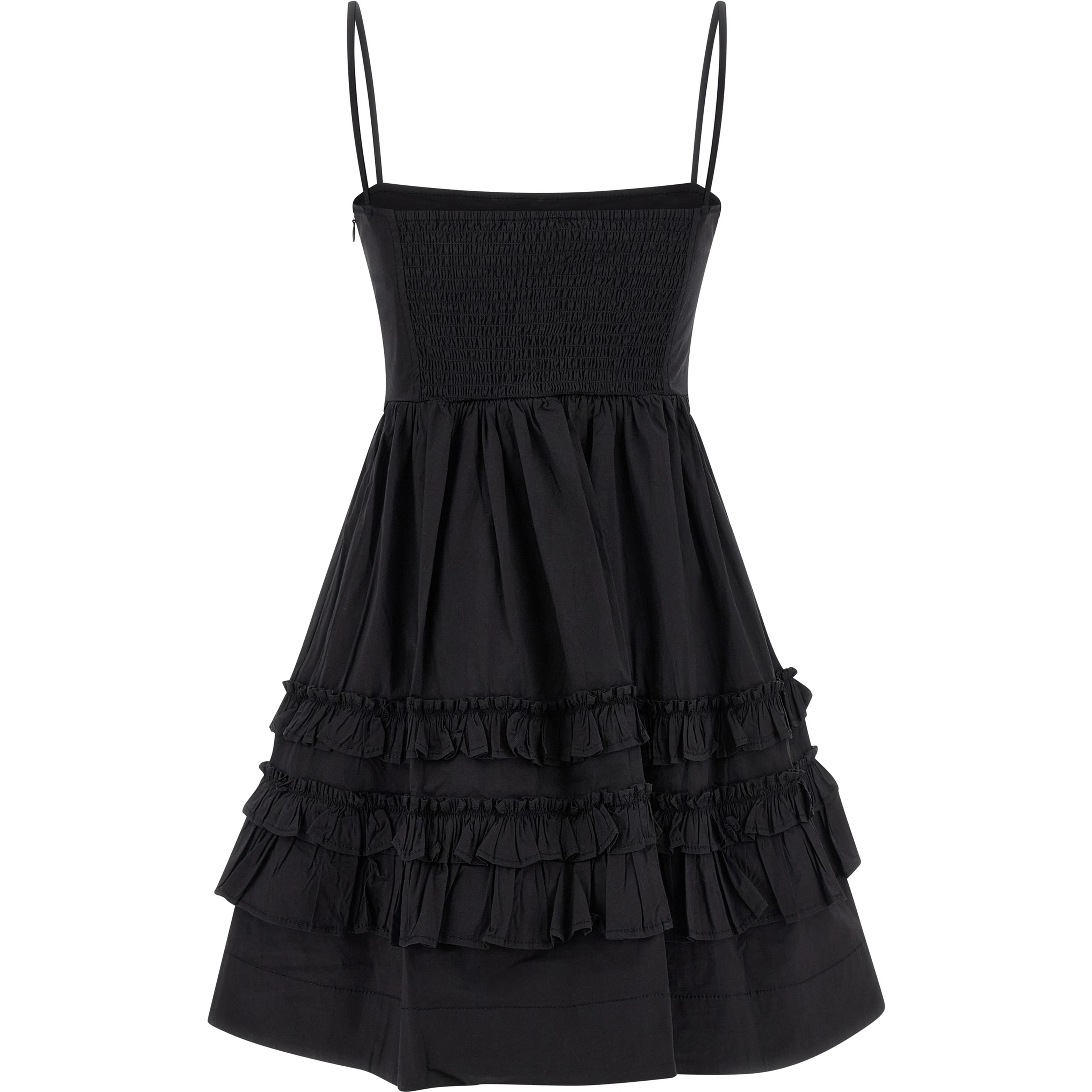 Black Cotton Short Dress