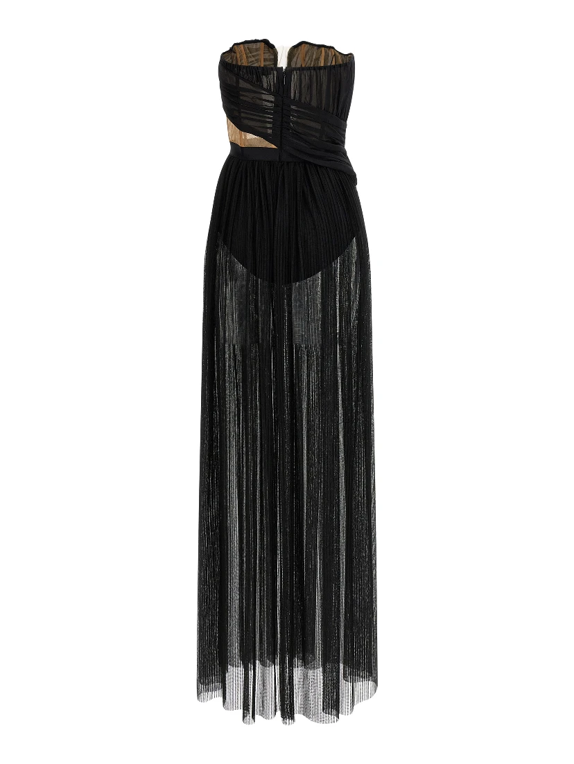 Black Viscose Long Dress