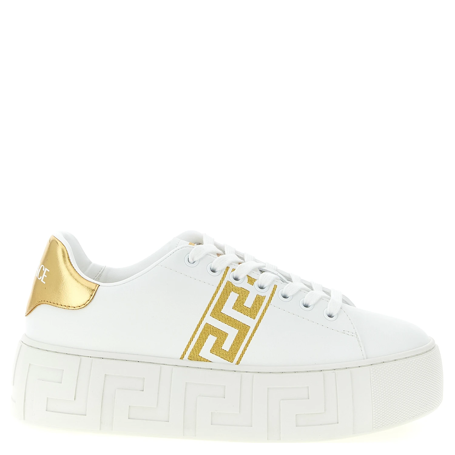 Gold Nylon Platform Sneakers