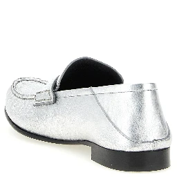 Silver Lamb Leather Slip-On Loafers