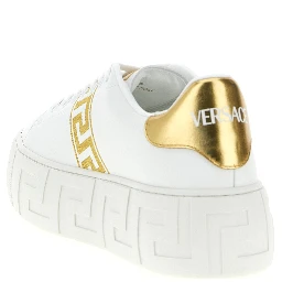 Gold Nylon Platform Sneakers
