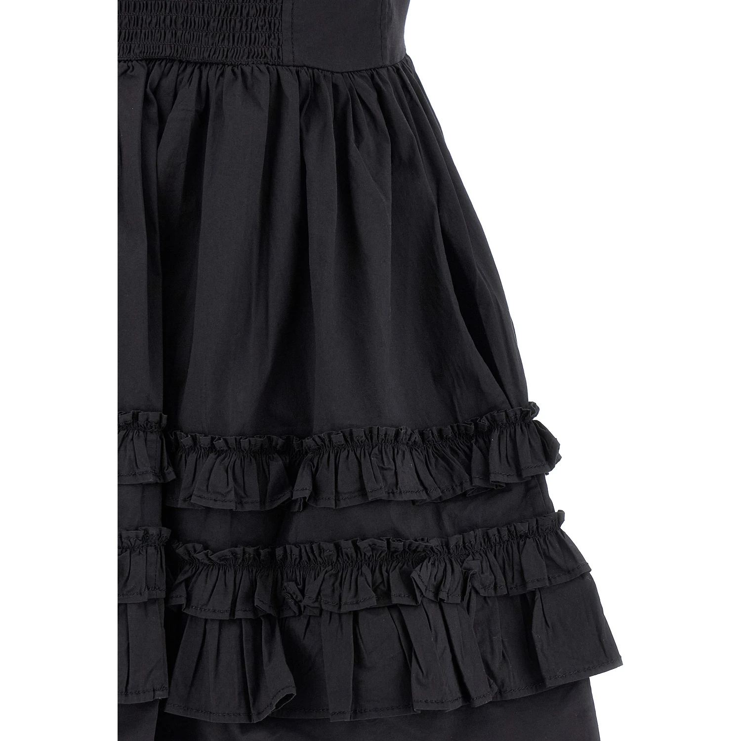 Black Cotton Short Dress