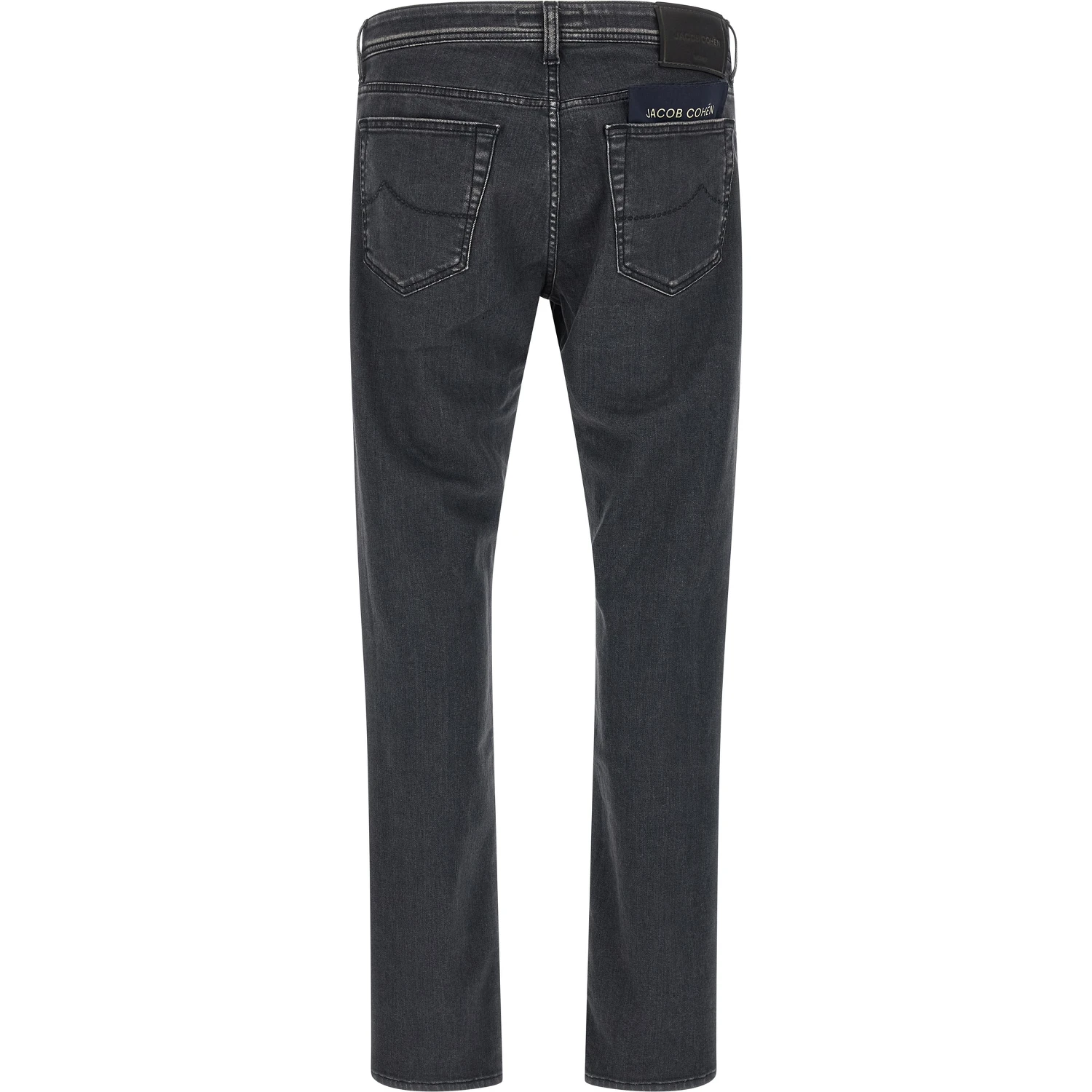 Gray Cotton Straight-Leg Jeans