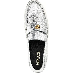 Silver Lamb Leather Slip-On Loafers