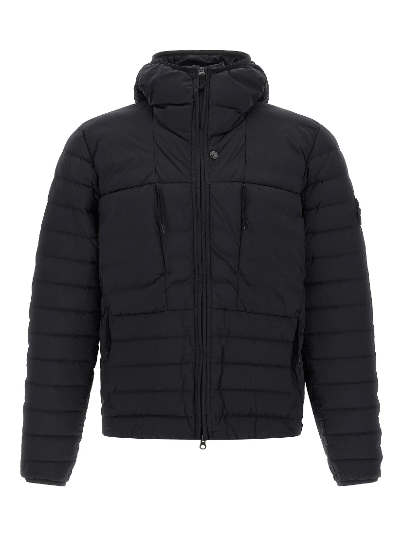 Blue Polyamide Full-Length Jacket