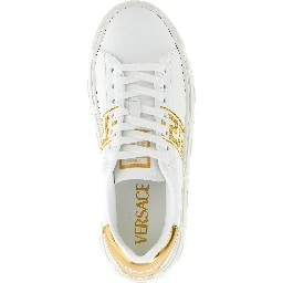 Gold Nylon Platform Sneakers