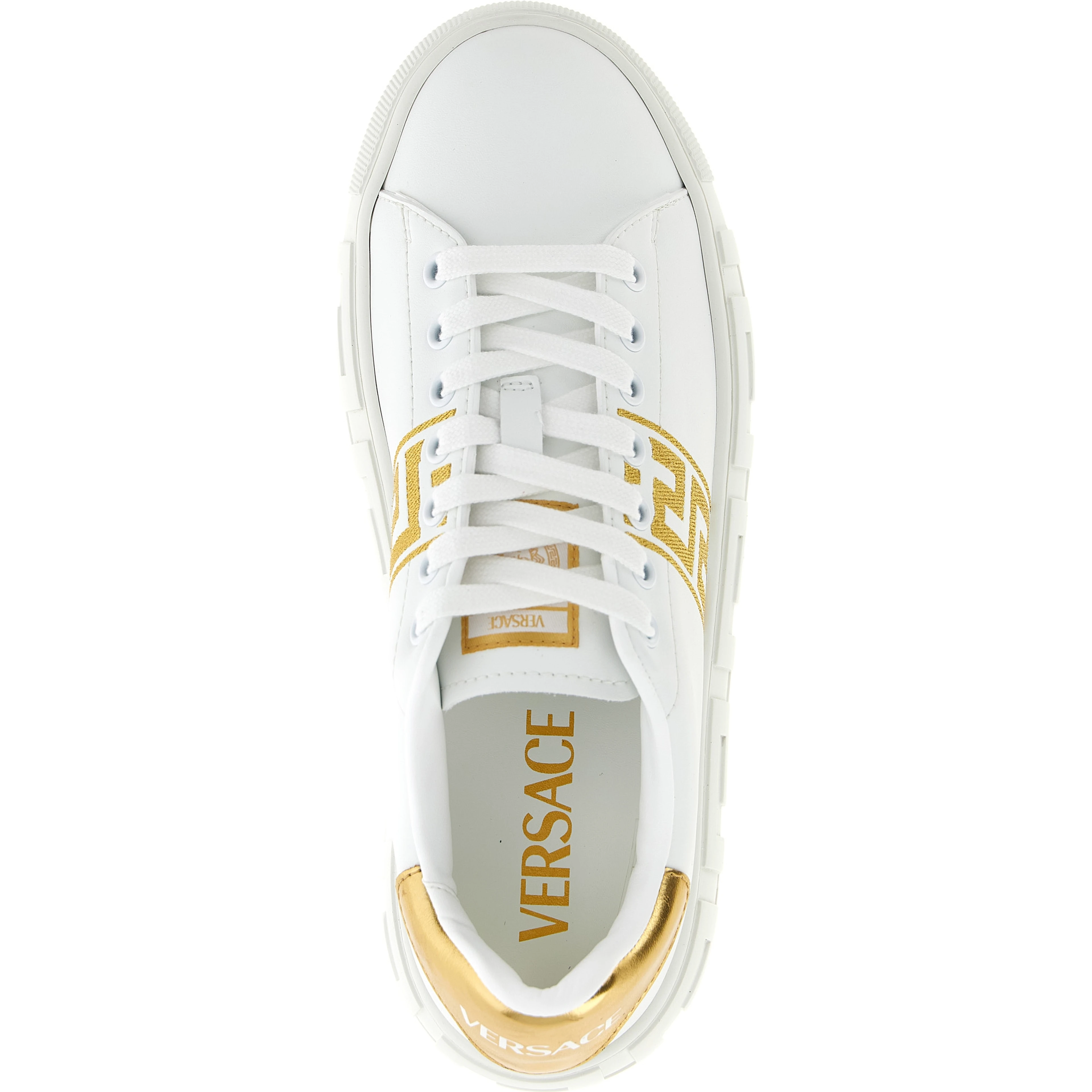 Gold Nylon Platform Sneakers