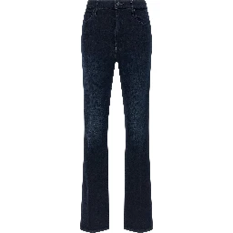 Blue Cotton Flared Jeans