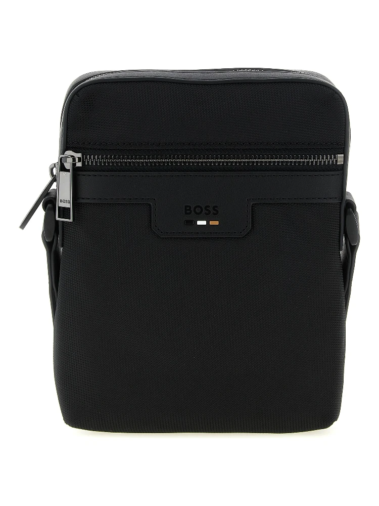 Black Polyester Crossbody Bag
