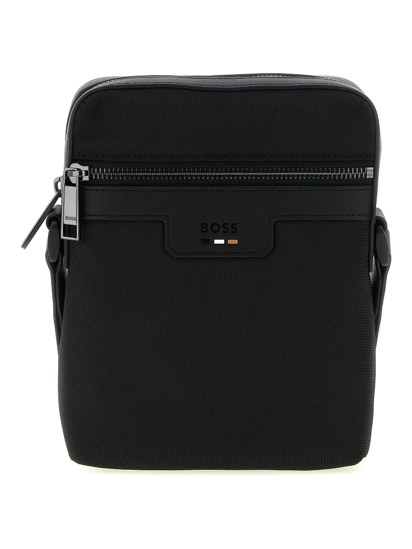 Black Polyester Crossbody Bag