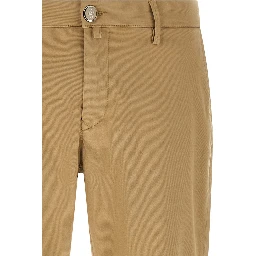 Beige Cotton Chino Pants