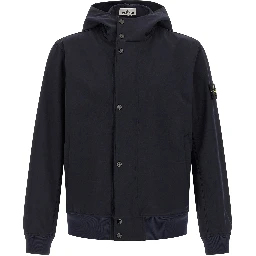 Blue Polyester Shell Jacket