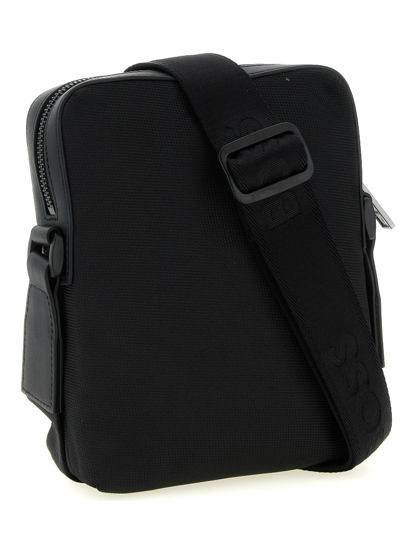 Black Polyester Crossbody Bag